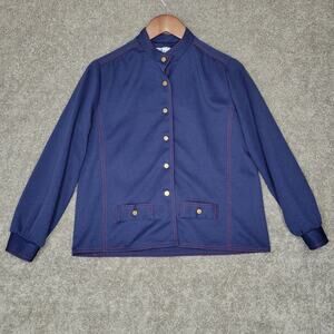 Vintage Blue Button Up Shacket Coras Closet Petite